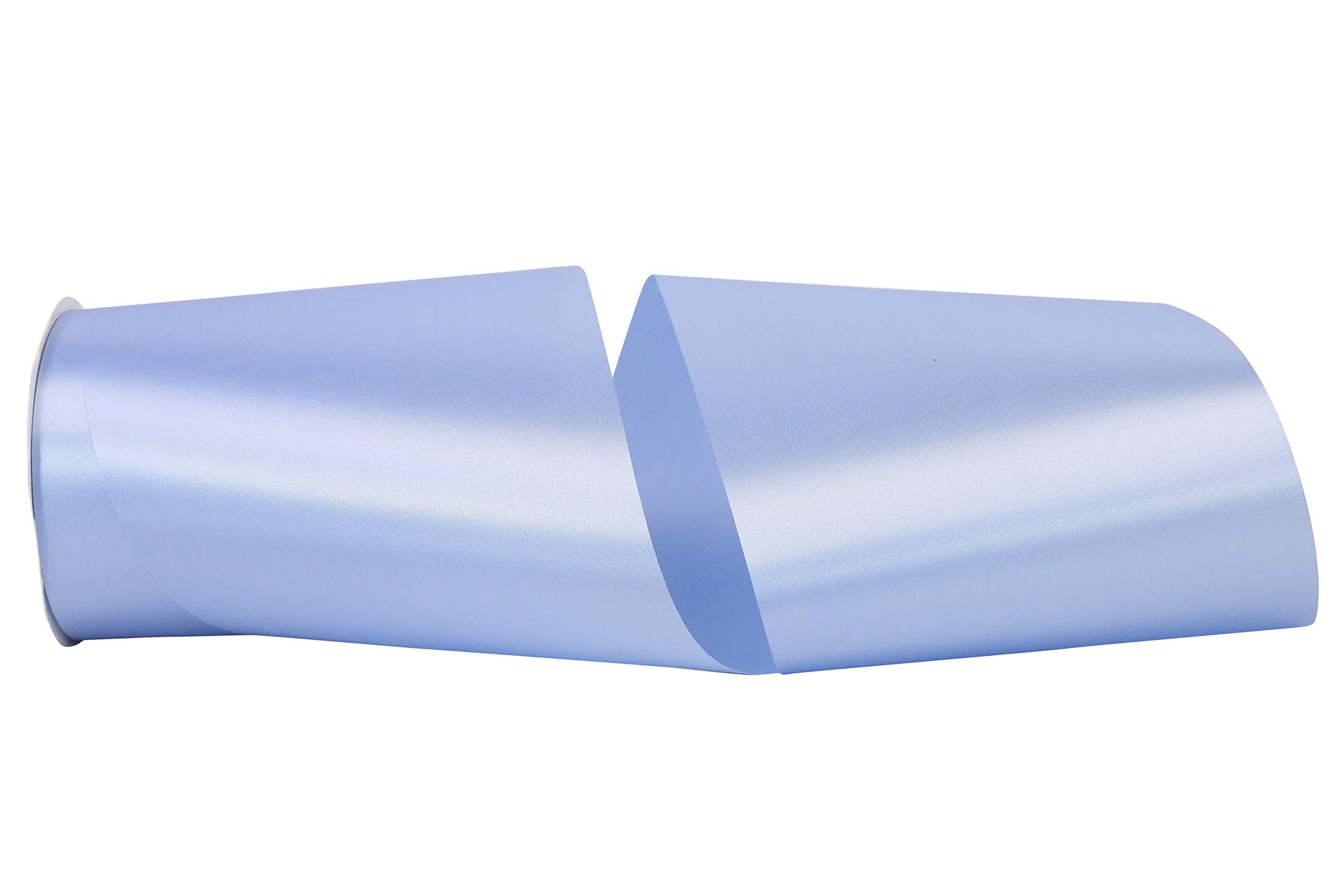 Reliant Ribbon Single Face Satin Allure SFS Ribbon - 6 Inch x 50 Yards, Light Blue - Perfect for Gift Wrapping, Wedding Decorations & Craft Projects