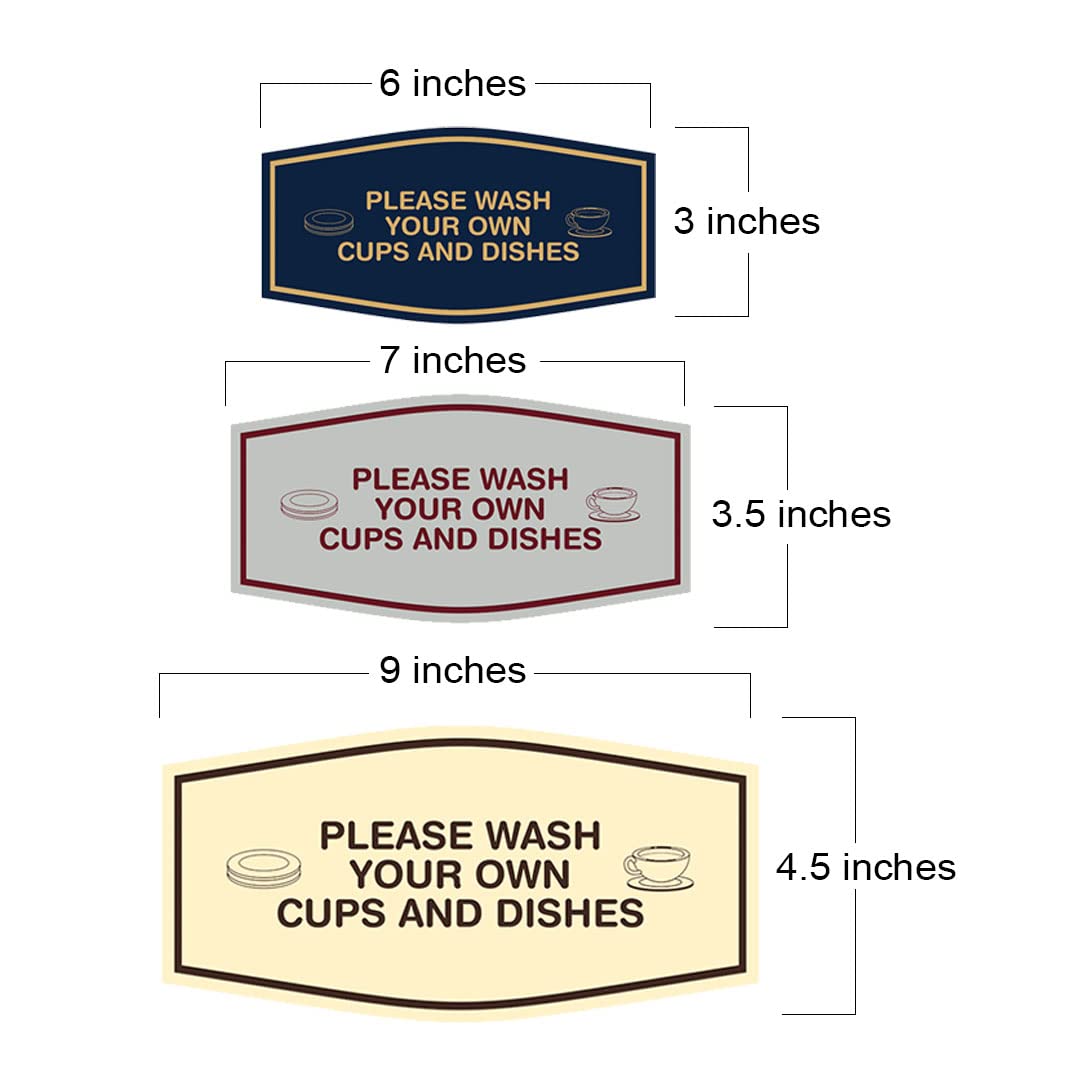 Wash Your Own Dishes Sign - Brushed Silver Large Kitchen Decor for Home, Office, or Restaurant - Funny & Motivational Cleaning Sign