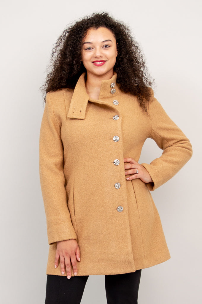 Premium Beige Wool Keston Coat for Women - Warm Winter Overcoat for Office, Dating & Outdoor Activities
