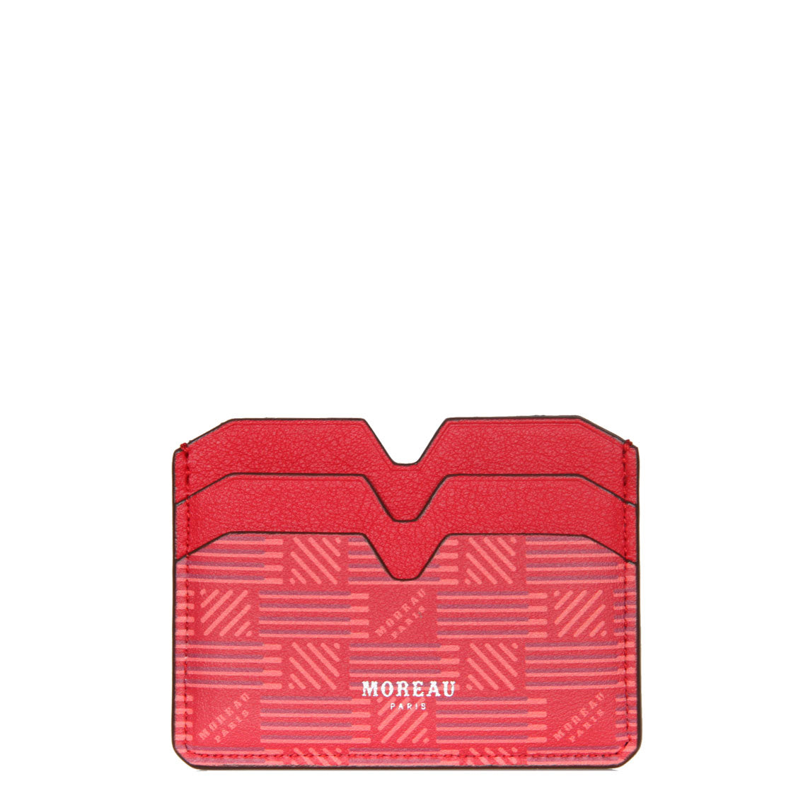 Red Leather Flat Credit Card Holder for Women - Slim RFID Blocking Wallet for Everyday Use & Travel