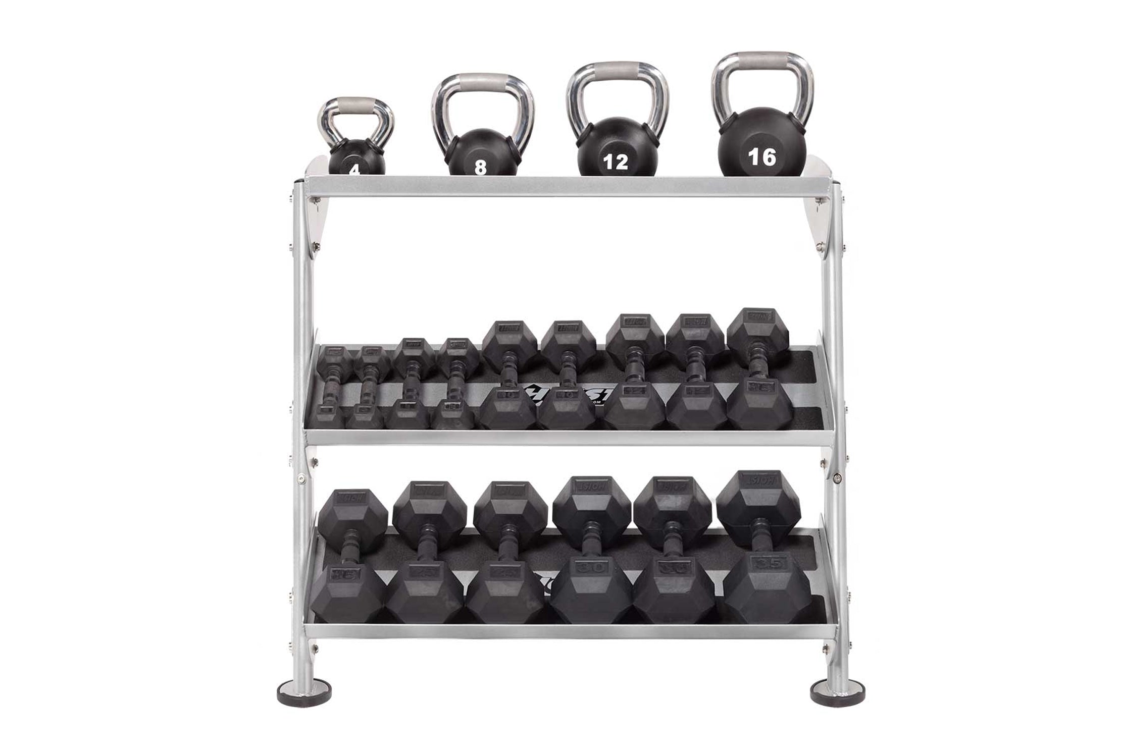 Hoist 36 2-Tier & Optional 3-Tier Horizontal Dumbbell Rack (HF-5461-36) - Perfect for Home Gym & Commercial Fitness Centers