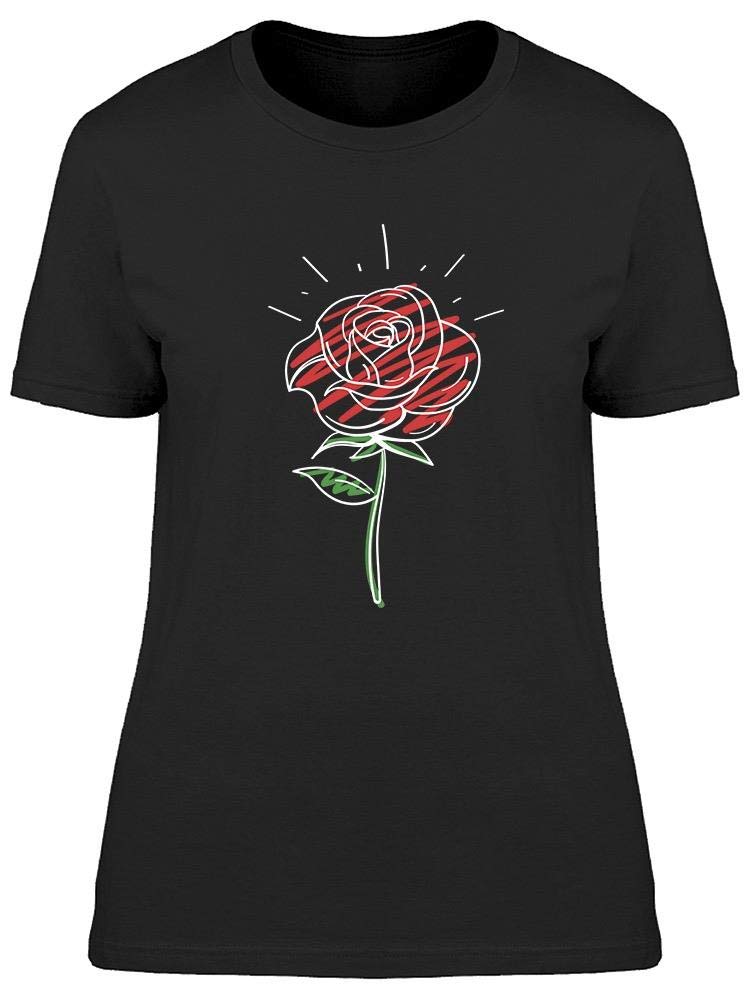 Smartprints Women's Red Rose Printed T-Shirt - Soft Cotton Casual Tee for Everyday Wear, Date Nights & Summer Outfits