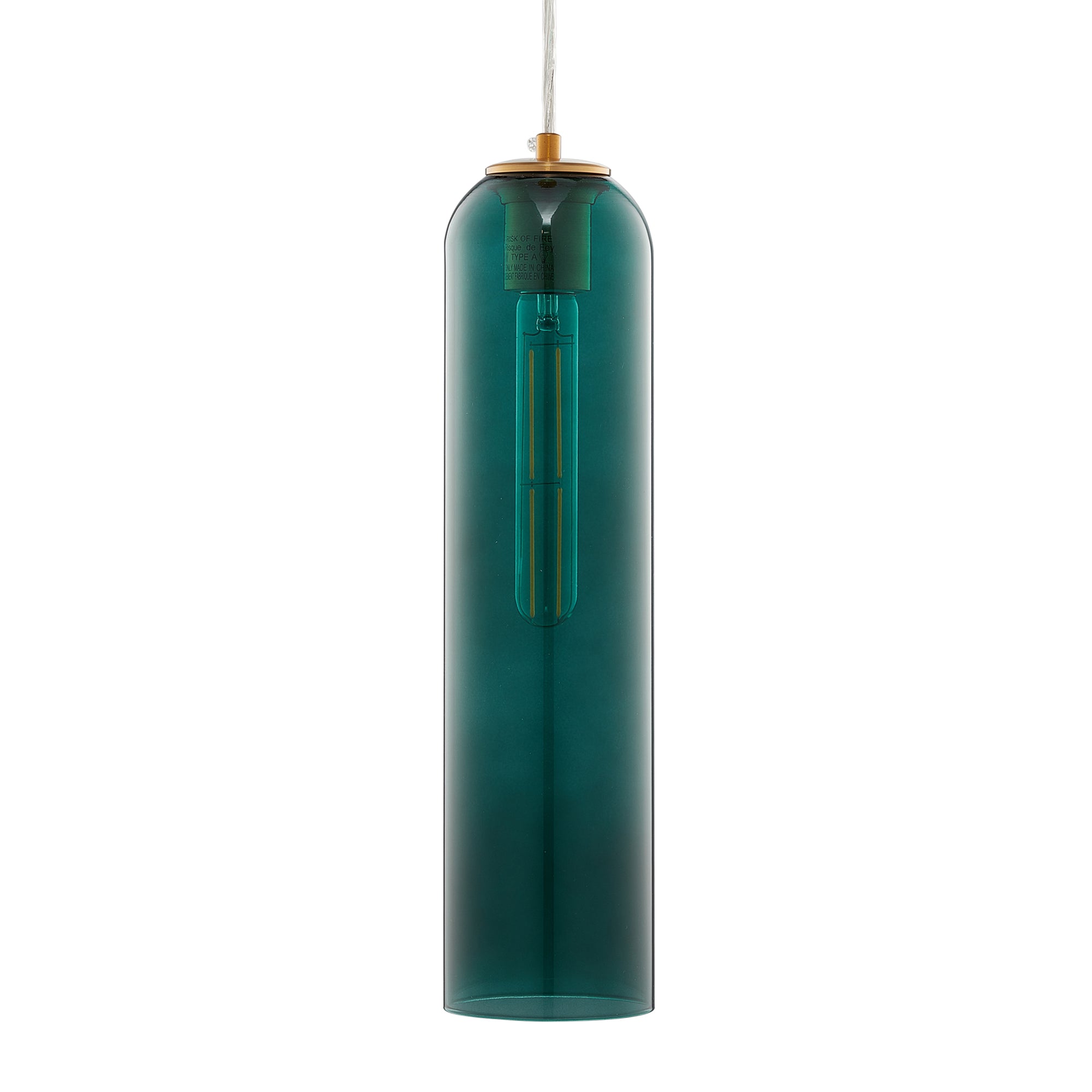 CARRO HOME Hydra Cylinder Glass Pendant Light - Modern Hanging Fixture for Kitchen Island, Dining Room & Bedroom Lighting
