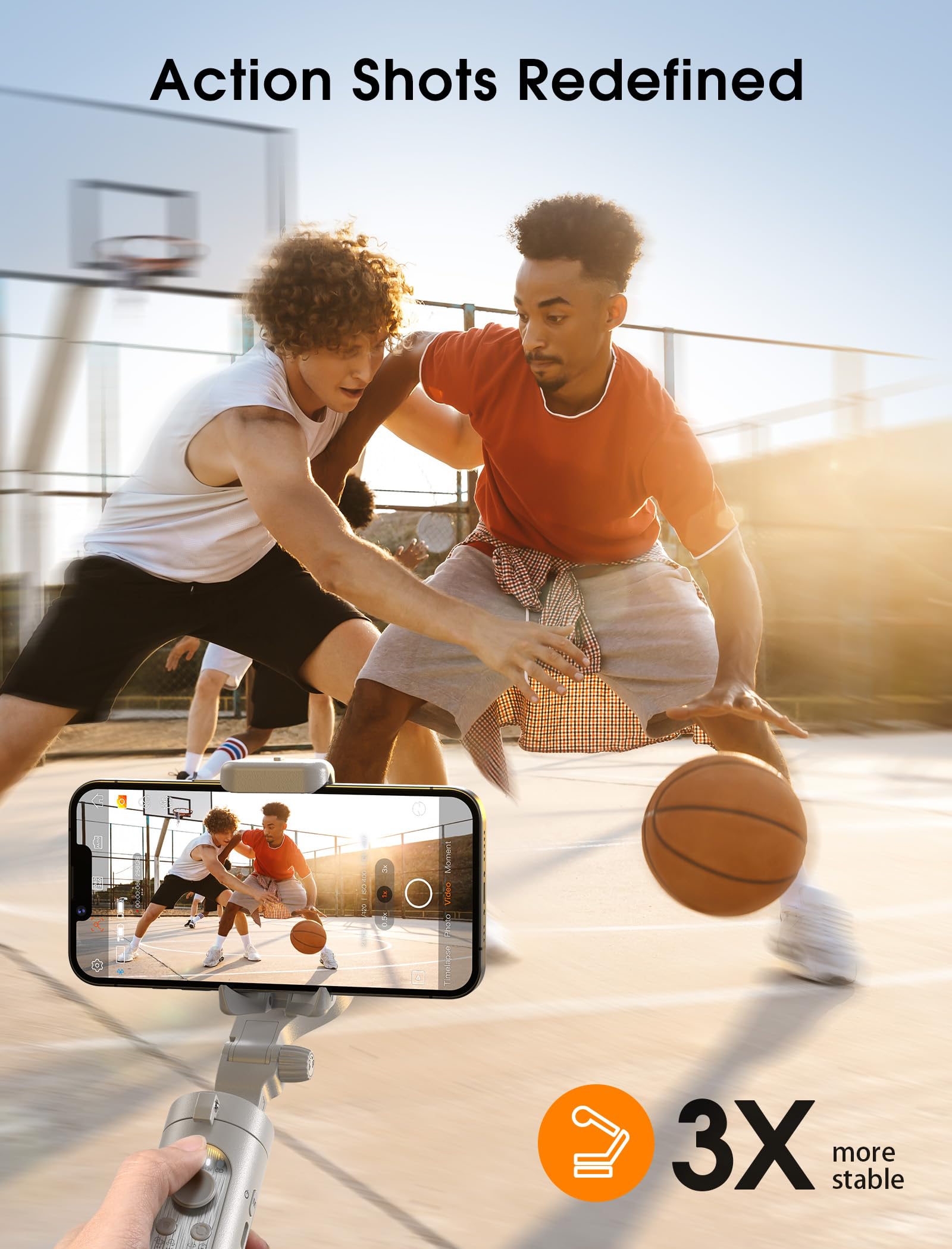 Hohem iSteady XE 3-Axis Smartphone Gimbal Stabilizer for iPhone 14 Pro Max/Android - Ultra-Light Foldable Phone Stabilizer with One-Key Inception Mode - Perfect for Travel Vlogging, YouTube Content Creation & Social Media Filming