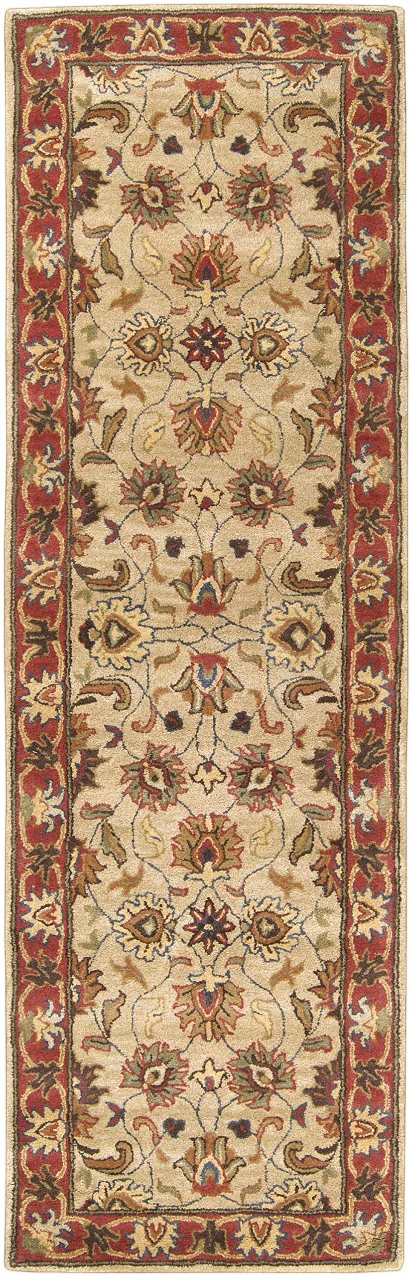 Hauteloom Dresher Wool Area Rug - Traditional Brown & Red 9' x 12' - Soft & Durable for Living Room, Bedroom, Office - Perfect for Home Decor & Cozy Spaces