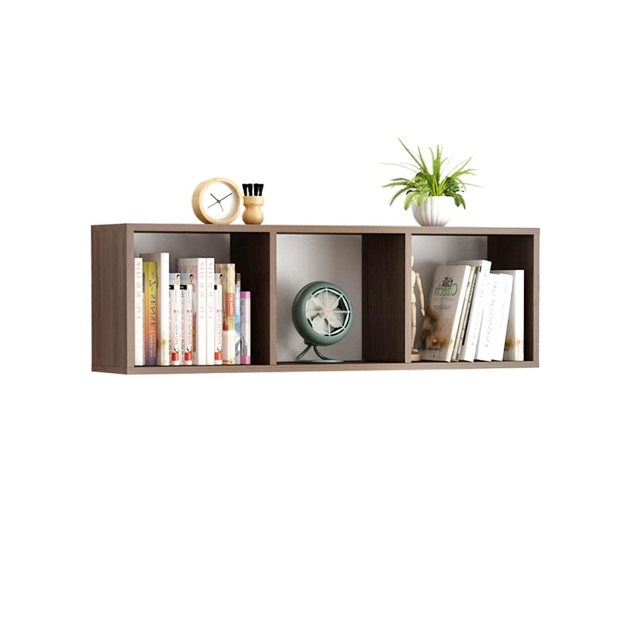 Modern Wooden Wall-Mounted Bookshelf - Open Bookcase with Single Layer for Home & Office - Space Saving Shelf for Books, Decor & Storage (Color A) - Perfect for Living Rooms, Bedrooms & Study Areas