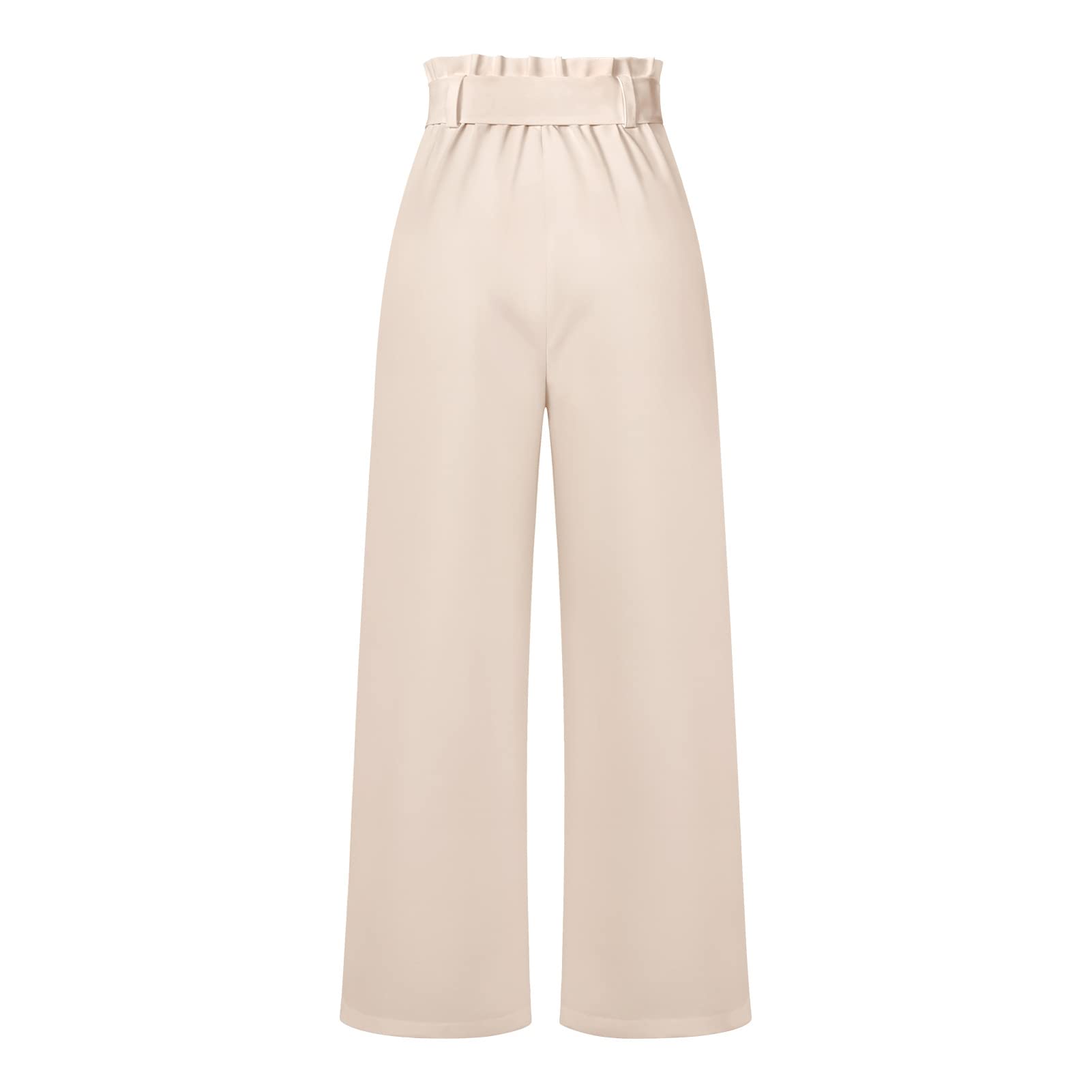 Women's High Waisted Wide Leg Pants - Stretch Elastic Back Waistband Business Office Work Trousers - Long Straight Leg Suit Pants for Professional Women | Perfect for Office, Meetings & Formal Occasions