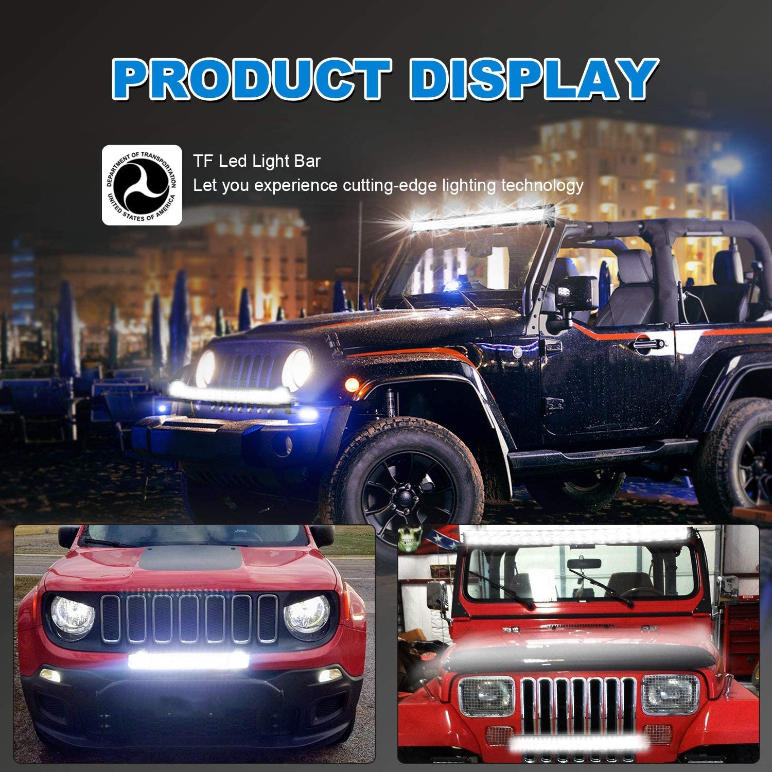 32 Inch LED Light Bar T-Former Triple Row 672W Spot Flood Combo Light Bar with 2pc 4 Inch 60W Driving Fog Lights & Wiring Harness - Waterproof Off-Road Lighting for Trucks, ATV, UTV, Jeep, Boat & Pickup - Perfect for Night Driving, Off-Roading & Emergency Lighting