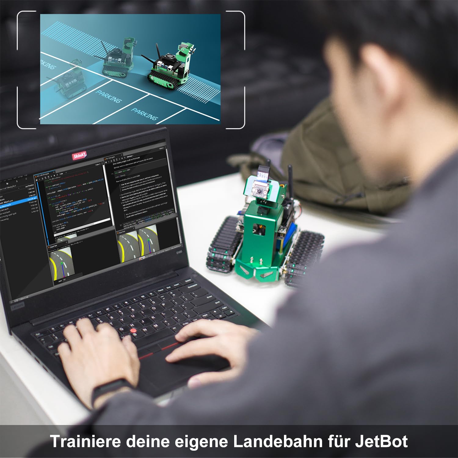 Yahboom Jetson Nano Robot Kit - AI Smart Robotic Car with 3DOF Camera, STEM Programmable Electronics for Adults | DIY Science Project, Autopilot Tank Chassis | Perfect for AI Learning, Robotics Programming & STEM Education Projects