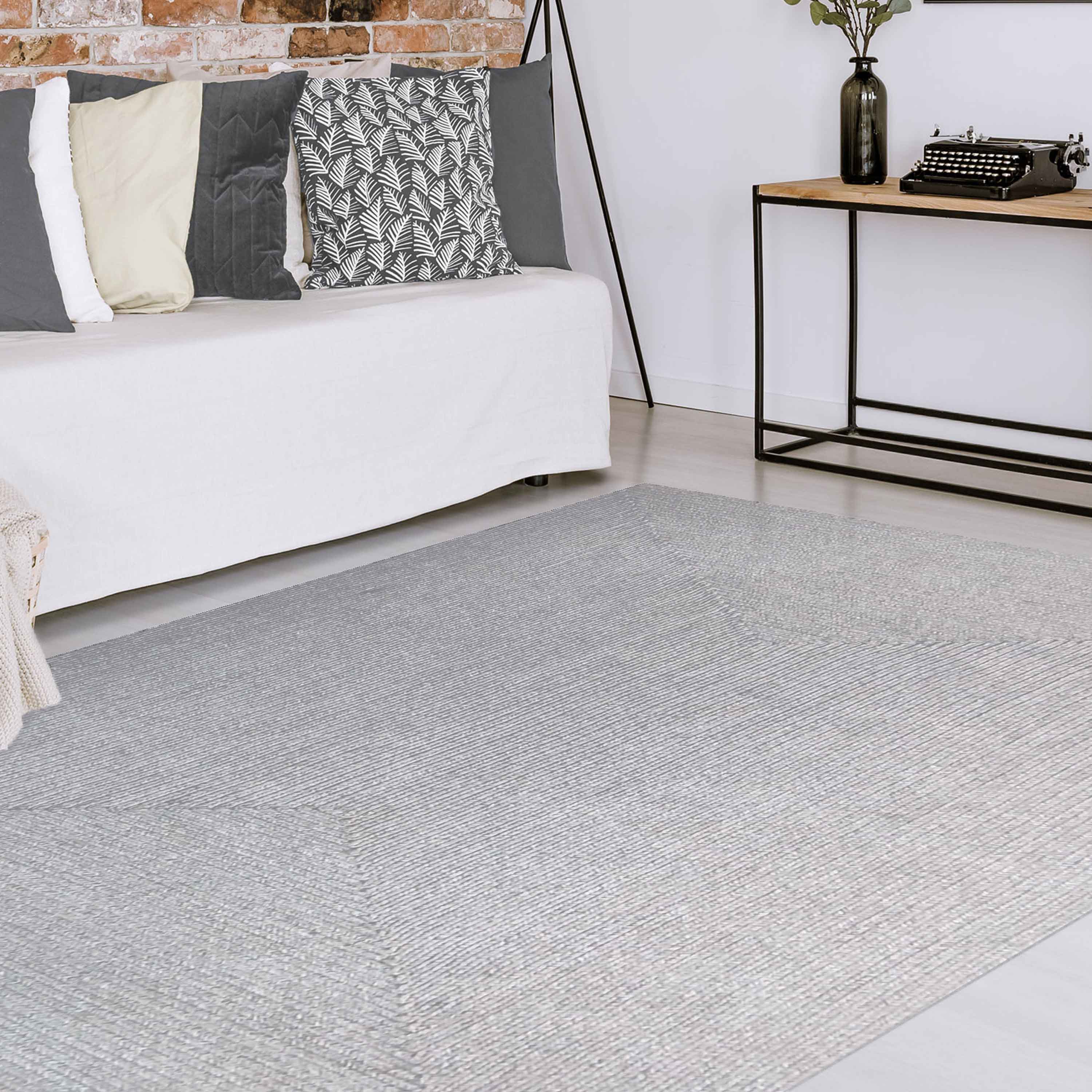 Bohemian Rectangle Indoor Outdoor Rugs - Solid Braided Jute Area Rug for Living Room, Bedroom, Patio & Deck - Non-Slip Eco-Friendly Home Decor