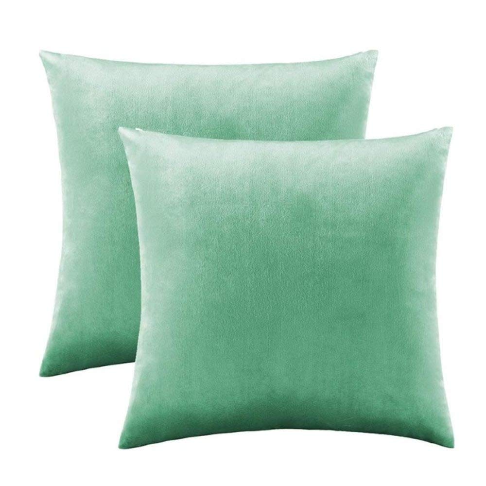 SDCVRE Decorative Cushion Covers 2 Pack - Gold & Silver Teal Modern Solid Throw Pillow Covers for Sofa, Bed, Couch - 50x50cm - Perfect for Living Room, Bedroom & Home Decor