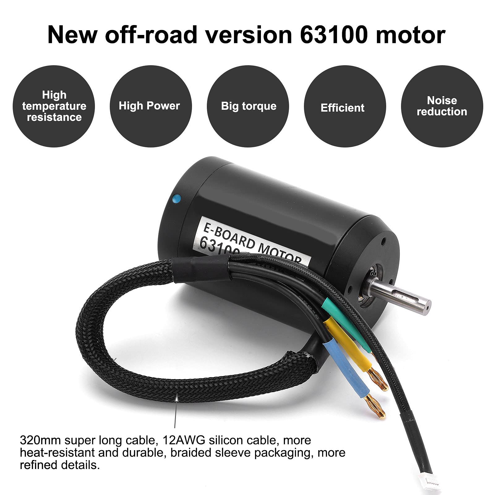 10mm D Shaft 5KW Brushless Motor for Electric Scooter, Ebike & Mountain Bike - High Performance Waterproof Glue Filled Motor for Off-Road Riding, Commuting & Electric Skateboard