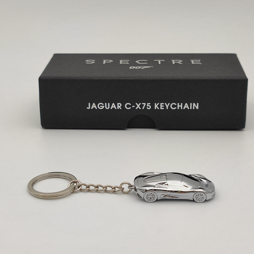 James Bond 007 Spectre Jaguar C-X75 Diecast Keychain - Silver Keyring Toy Car Gift for Fans & Collectors - Perfect for Keys, Bags, and James Bond Memorabilia Display
