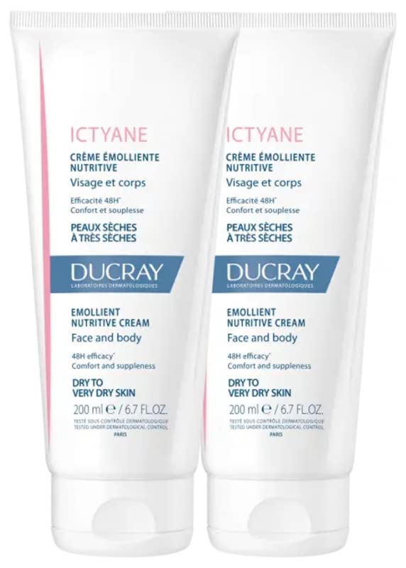 Icty'ane Emollient Nutritive Cream for Face & Body - 2 x 200ml - Deep Hydration & Nourishment - Dry Skin Care for Daily Moisturizing Routine - Perfect for Winter Skincare & Sensitive Skin Relief