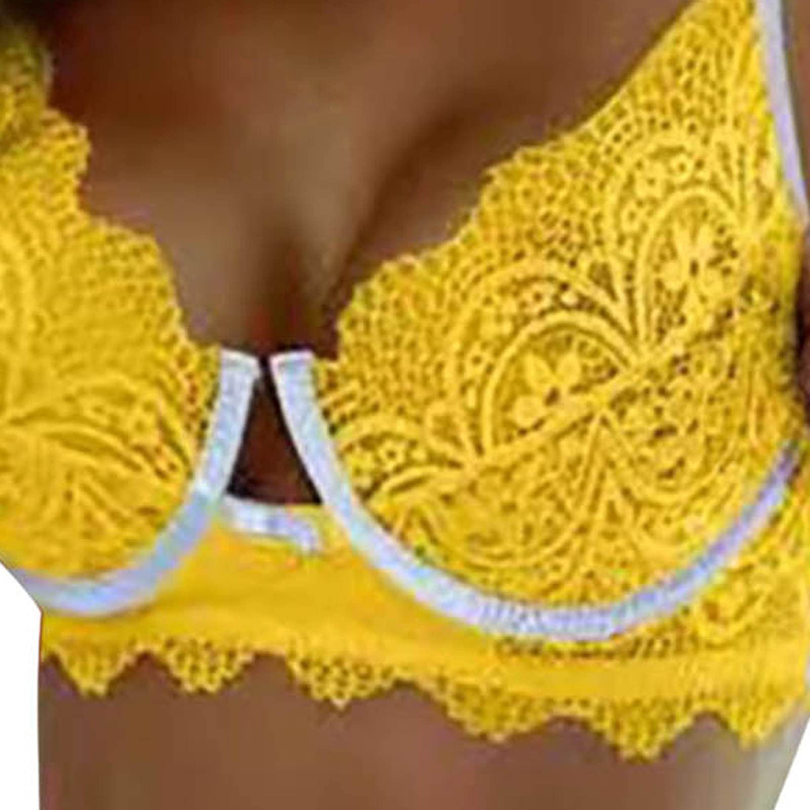 Sexy Mesh Lingerie Set for Women - See Through Teddy Babydoll Underwear in Yellow | Naughty Lingerie for Romantic Nights & Special Occasions