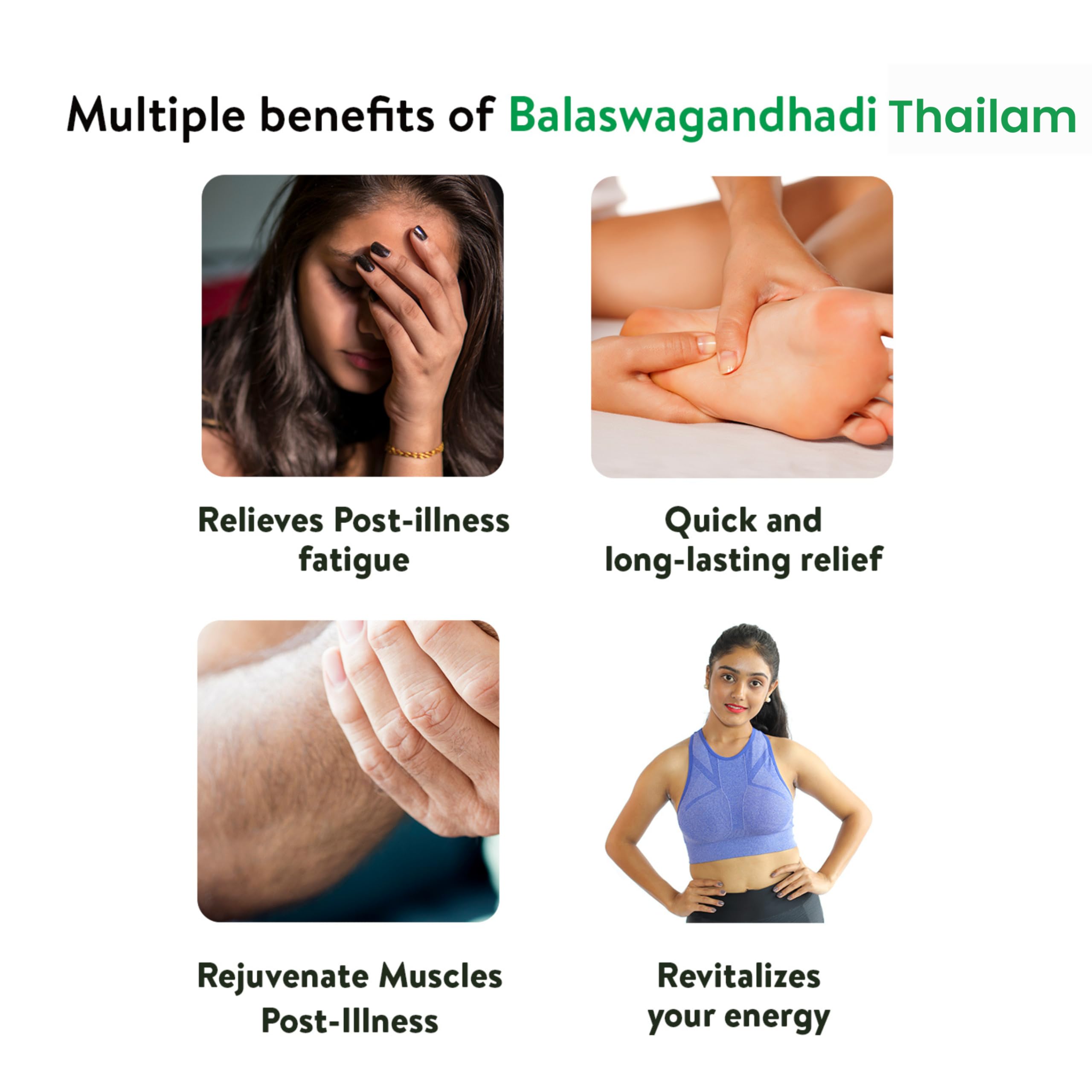 Kerala Ayurveda Balaswagandhadi Thailam - Organic Ayurvedic Massage Oil with Ashwagandha for Body & Mind - Vata Pitta Balancing, Muscle Toning, Stress Relief - 6.76 Fl Oz for Relaxation, Yoga & Holistic Wellness