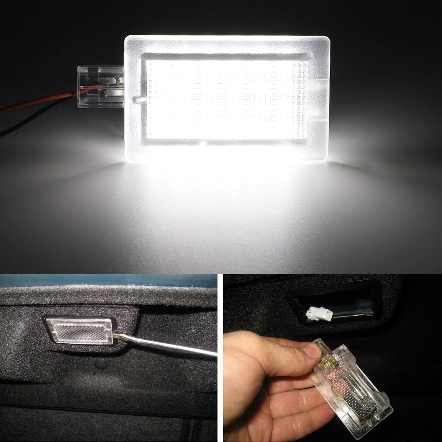 NSLUMO LED Door Courtesy Light & Trunk Lamp for Dodge Charger Challenger Dart Chrysler 200 300 - Xenon White 6000K LED Interior Lighting - Perfect for Footwell, Luggage Compartment & Nighttime Visibility