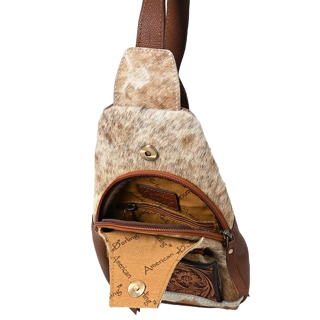 American Darling Genuine Cowhide Sling Bag for Women - Stylish Crossbody Purse for Everyday Use, Travel & Outdoor Adventures