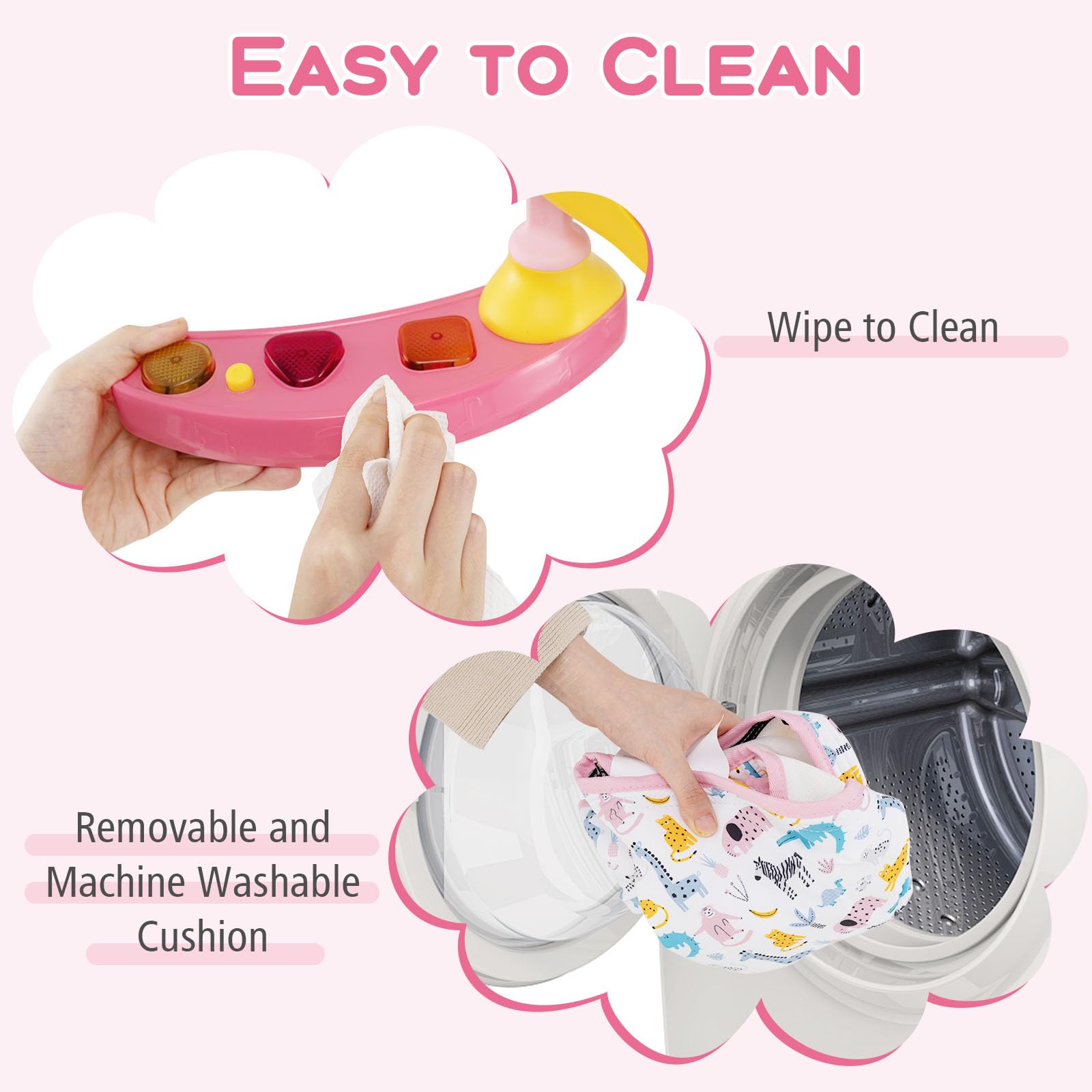 INFANS 3-in-1 Baby Activity Center with Music, Lights & Interactive Toys - 360° Rotating Seat, 3 Height Adjustments - Exersaucer Learning Toy for Infants 6-12 Months (Pink) - Perfect for Playtime, Early Development & Safe Bouncing Fun at Home