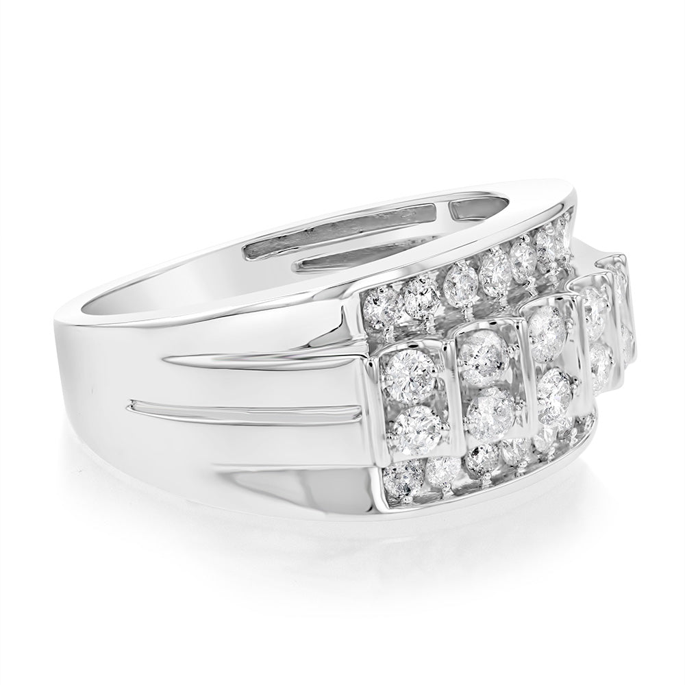 1 Carat Diamond Men's Ring in 10K White Gold - Perfect for Weddings, Anniversaries & Special Occasions
