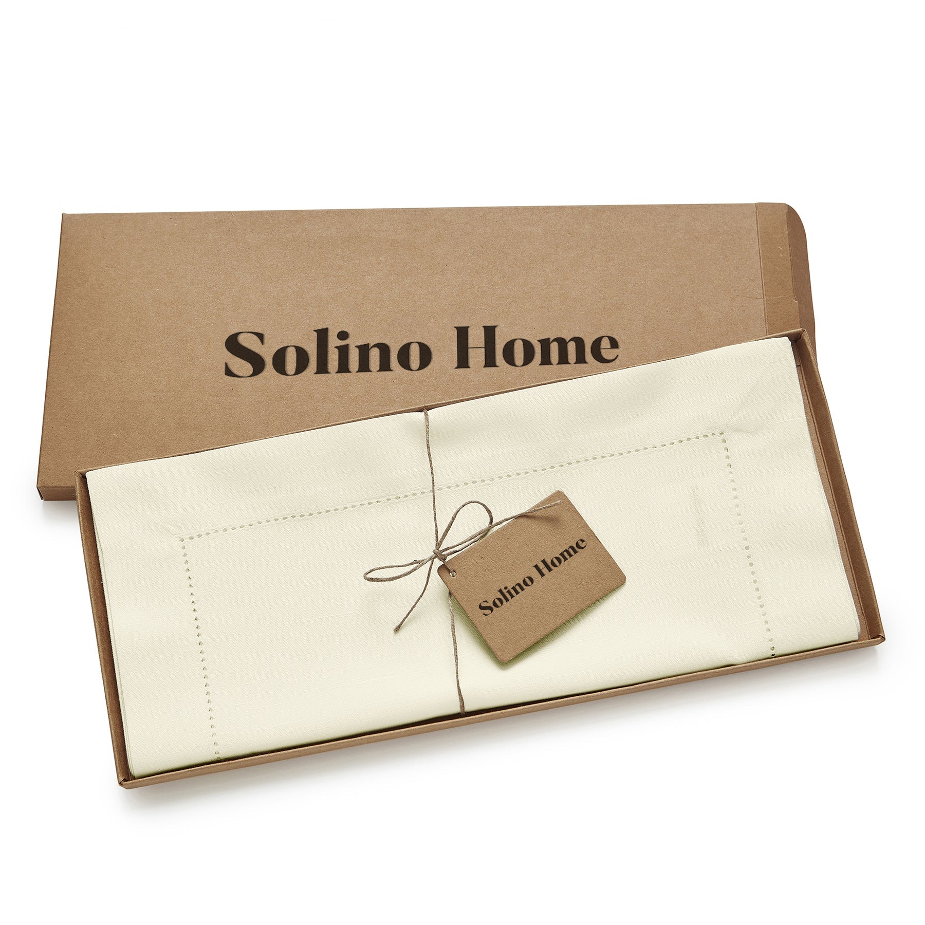 Premium Cotton Linen Hemstitch Table Runner - Elegant Dining Table Decor for Weddings, Parties & Home Decor