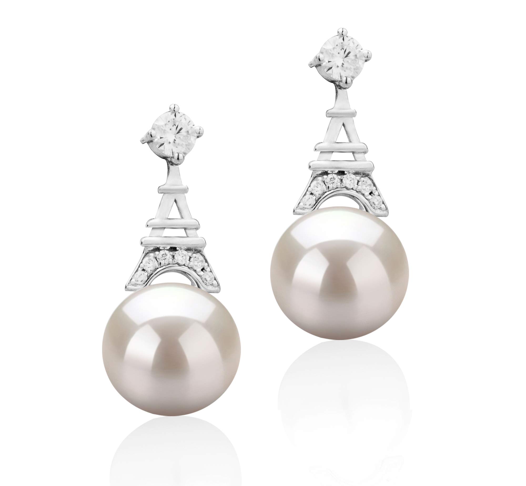 AAAA Quality 8-9mm White Freshwater Cultured Pearl Earrings - 925 Sterling Silver Stud Earrings for Women | Elegant Gift for Wedding, Anniversary & Special Occasions