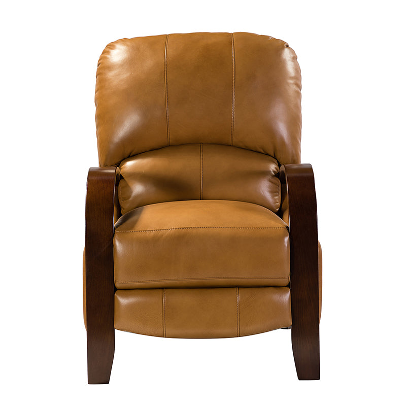 Melissa Genuine Leather Manual Recliner Chair - Handcrafted Full Grain Leather Living Room Recliner with Smooth Manual Mechanism, Perfect for Home Theater, Gaming, and Relaxation