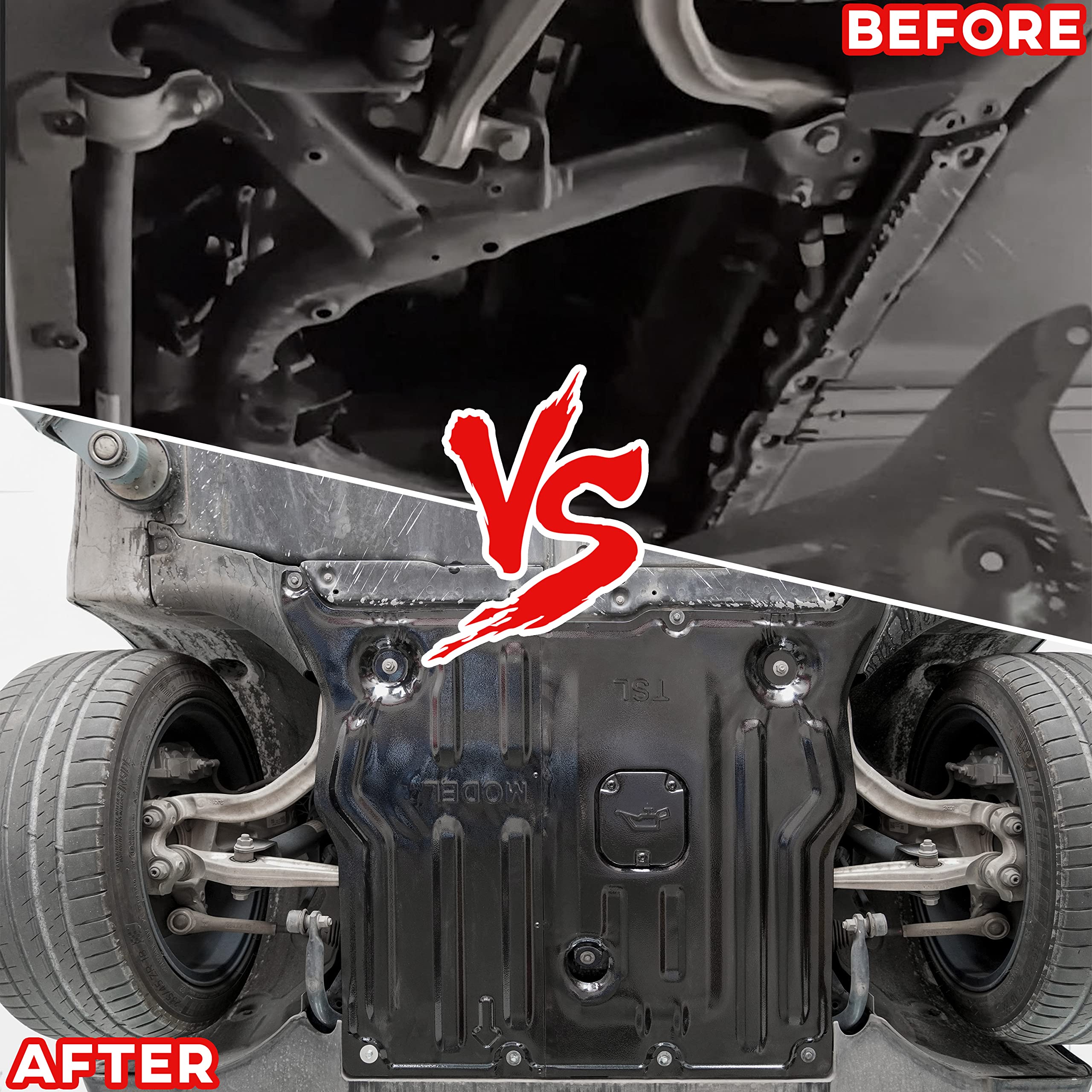 KEWISAUTO Front Skid Plate for Tesla Model 3 & Model Y (2017-2024) - Heavy Duty Underbody Engine Guard, Splash Shield & Chassis Protection Plate - Perfect for Off-Roading & Winter Driving Protection