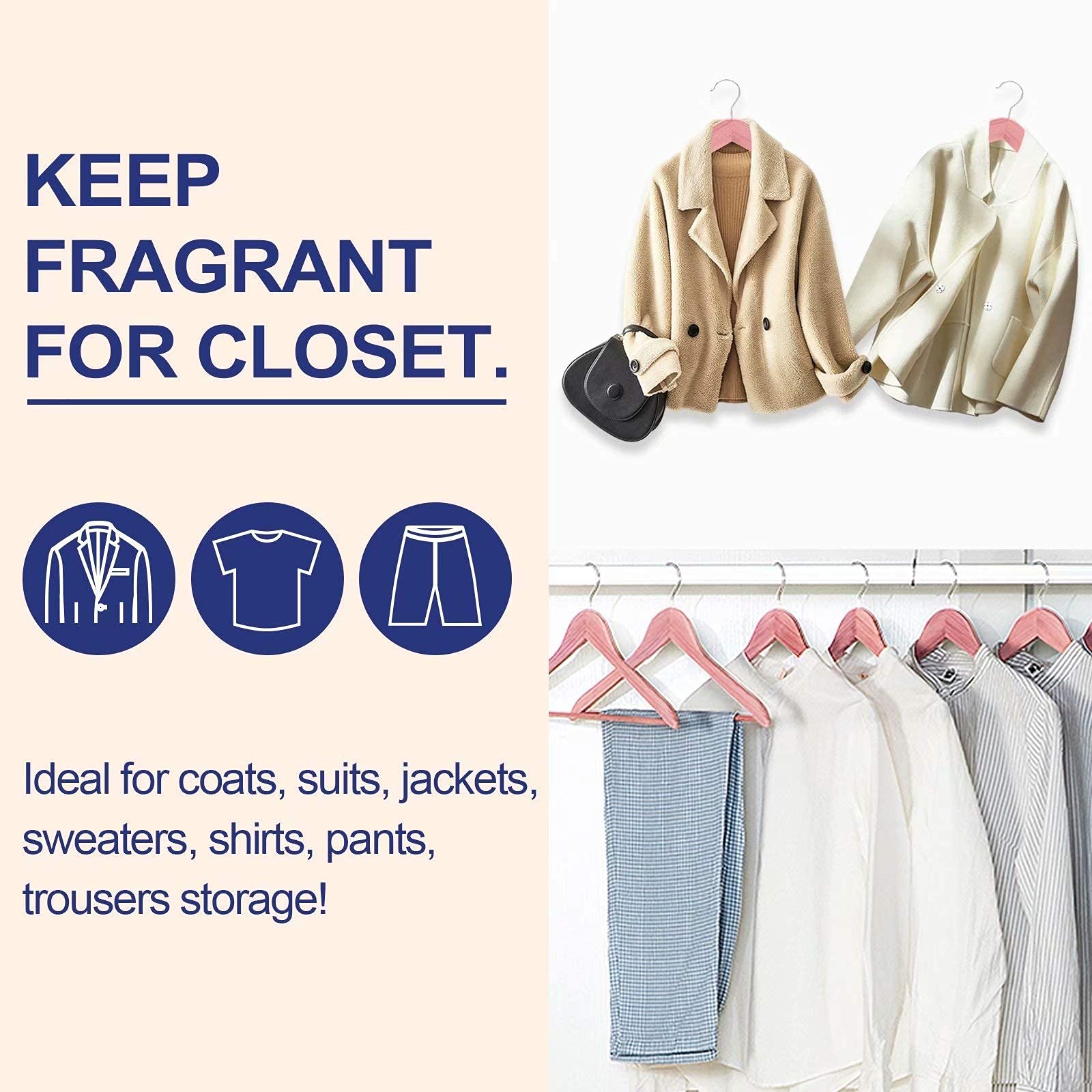 Natural Cedar Wooden Coat Hangers 18-Pack & Wicker Storage Baskets 3-Pack - Premium Closet Organization Set for Bedroom, Nursery, and Walk-In Closets