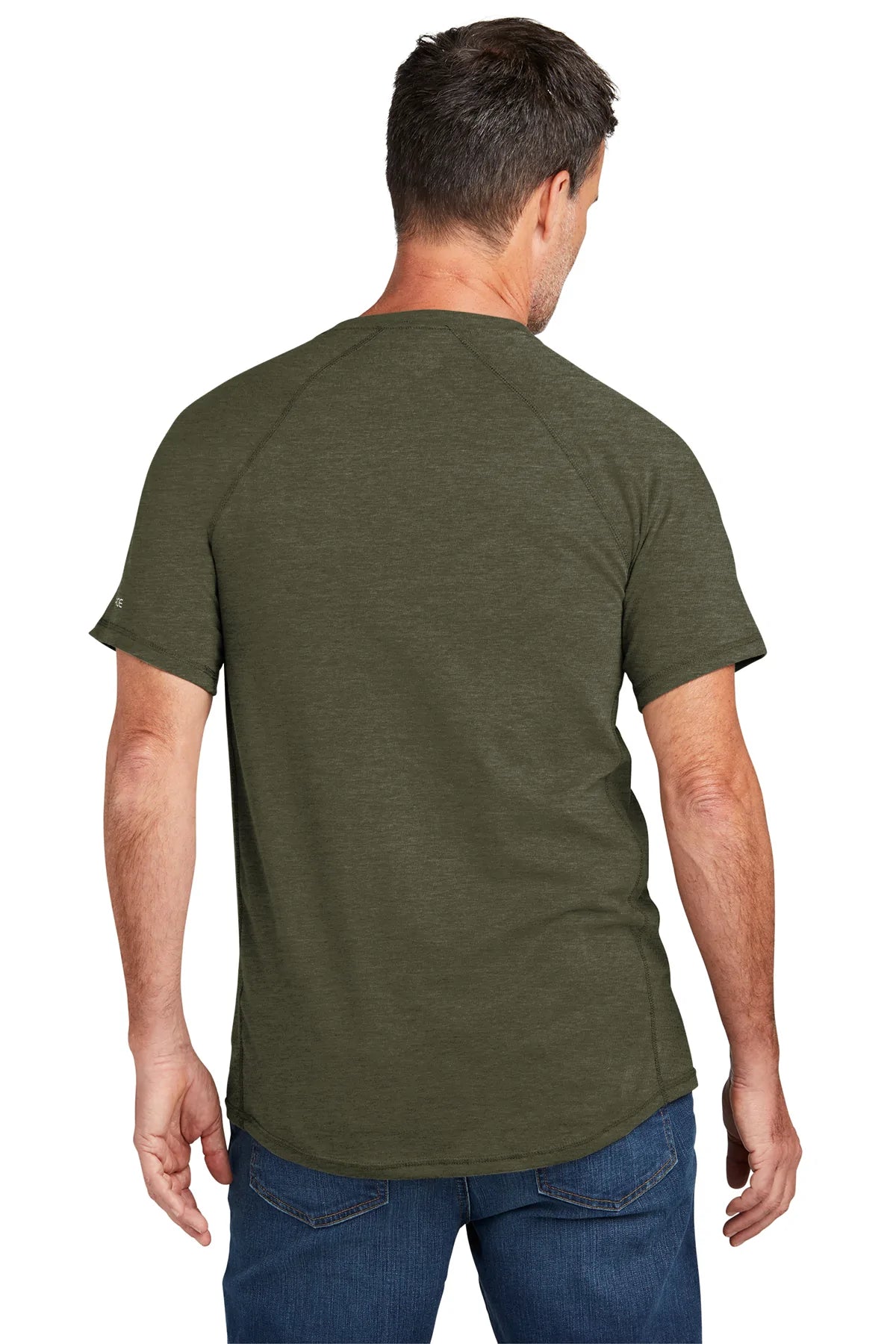 Carhartt Force Custom Pockets T-Shirt for Men - Basil Heather | Durable Workwear Shirt with Utility Pockets | Ideal for Construction, Outdoor Work & Casual Wear