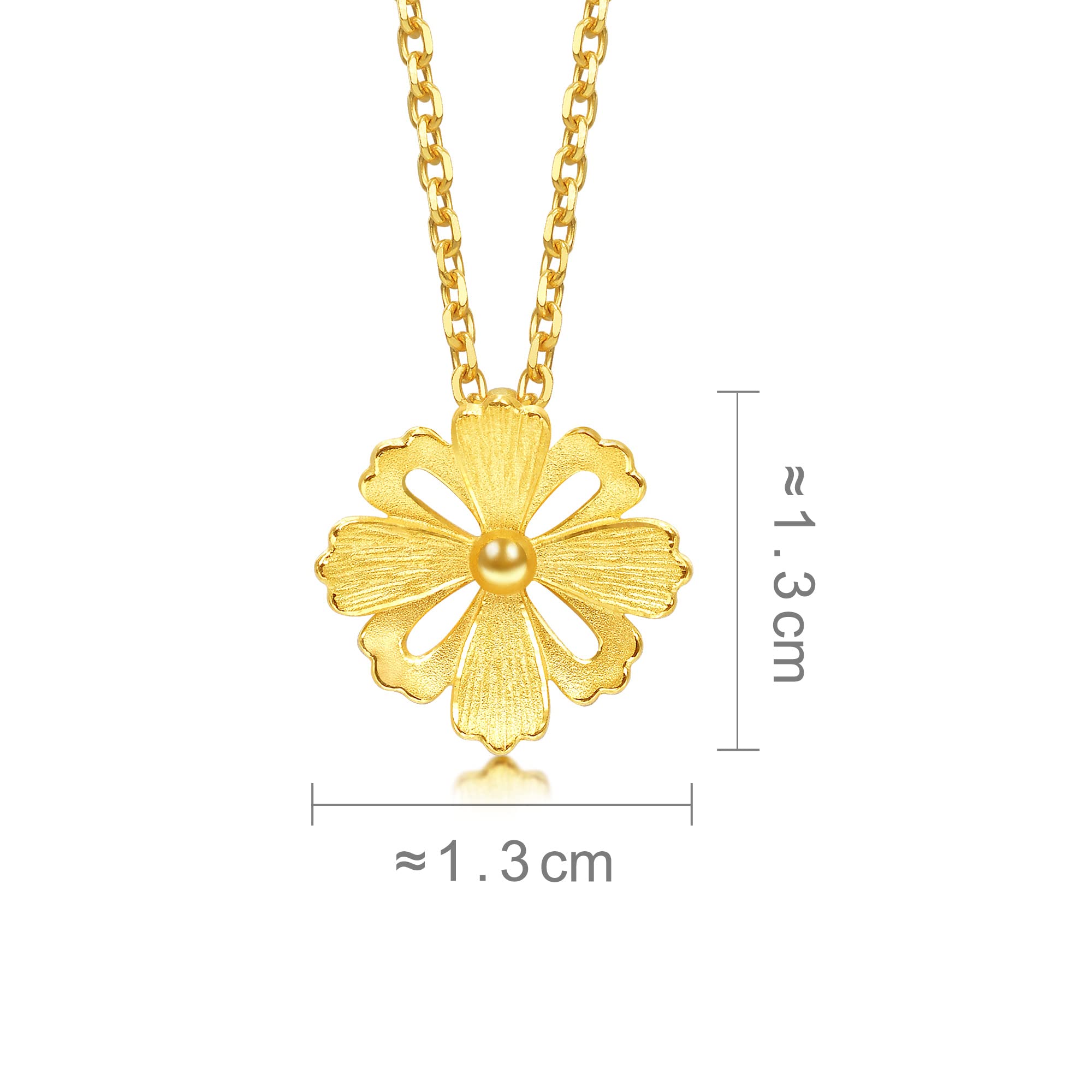 24K 999.9 Pure Gold Blossom Pendant Charm for Women - 1.49g Weight - Perfect for Weddings, Anniversaries & Daily Wear - Elegant Gift for Her - [Does Not Include Necklace] - Ideal for Bridal Jewelry, Birthday Presents & Special Occasions