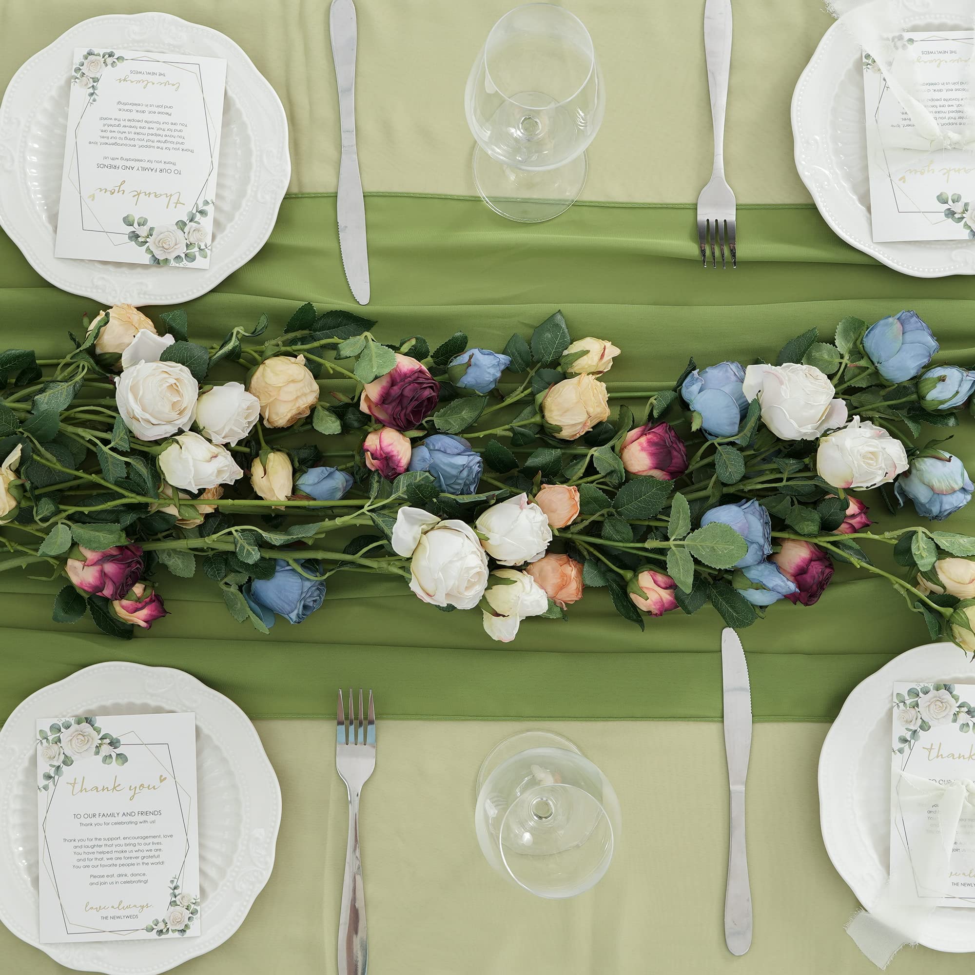 2-Pack 10 FT Sage Green Chiffon Table Runner - 29 x 122 Inch Sheer Wedding Tablecloth for Wedding Decor, Baby Shower, Bridal Shower, Birthday Party, Cake Table & Backdrop Decorations | Elegant & Versatile Event Decor
