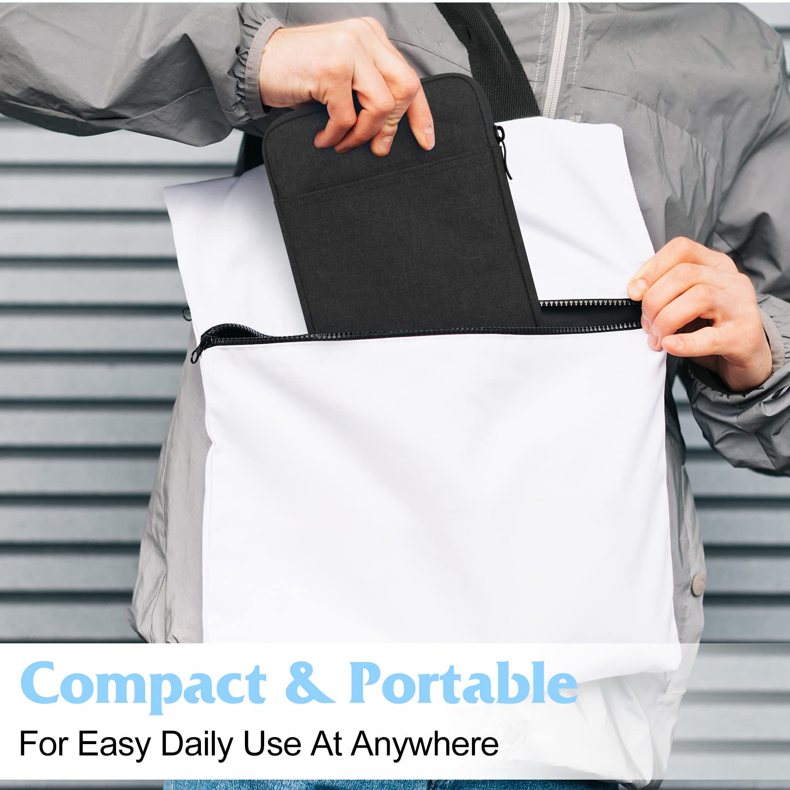UrbanX 8 Inch Tablet Case for Micromax Funbook Talk P360 - Lightweight Protective Sleeve with Dual Pockets | Perfect for Travel, Work & School | Compatible with 8
