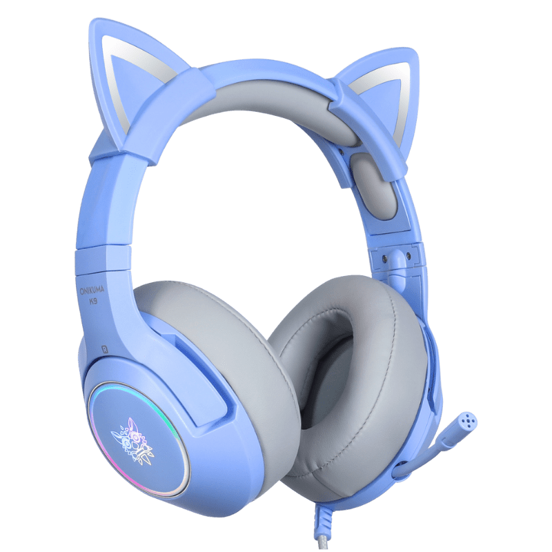 ONIKUMA K9 RGB Stereo Gaming Headset with Cat Ears - Noise Cancelling Mic, Comfortable Over-Ear Design for PS4, Xbox One, PC, Nintendo Switch - Perfect for Gaming, Streaming & Online Classes