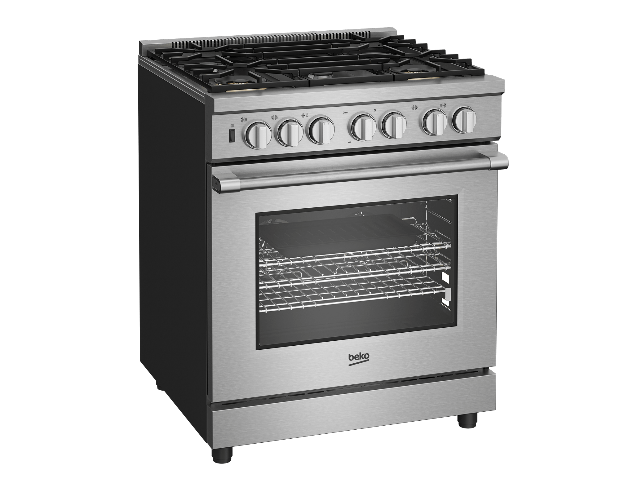 Beko PRGR34552SS 30-Inch Stainless Steel Pro Style Gas Range - 5 Burner Cooktop, Convection Oven for Professional Cooking at Home | Perfect for Kitchens, Restaurants & Culinary Enthusiasts