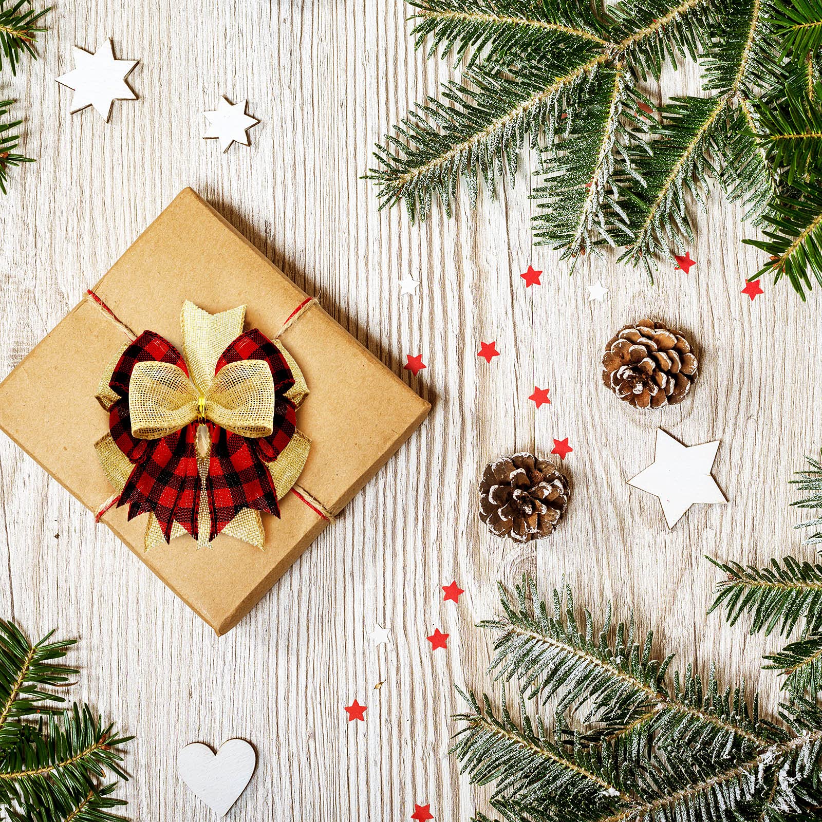 Christmas Buffalo Plaid Bows 6-Pack - Wreath & Tree Decor for Xmas, Weddings