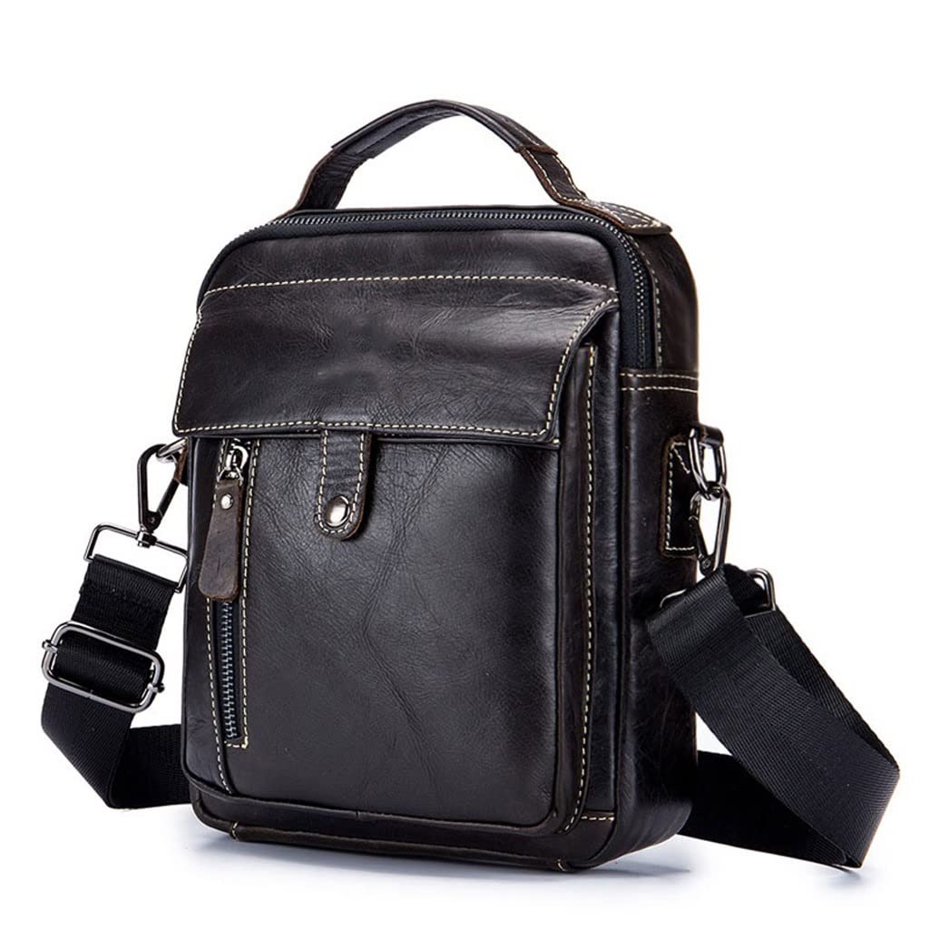 Genuine Leather Men's Messenger Bag - Stylish Crossbody Shoulder Tote for Business & Casual Use | Perfect for Work, Travel & Daily Commute (Brown, Size M)