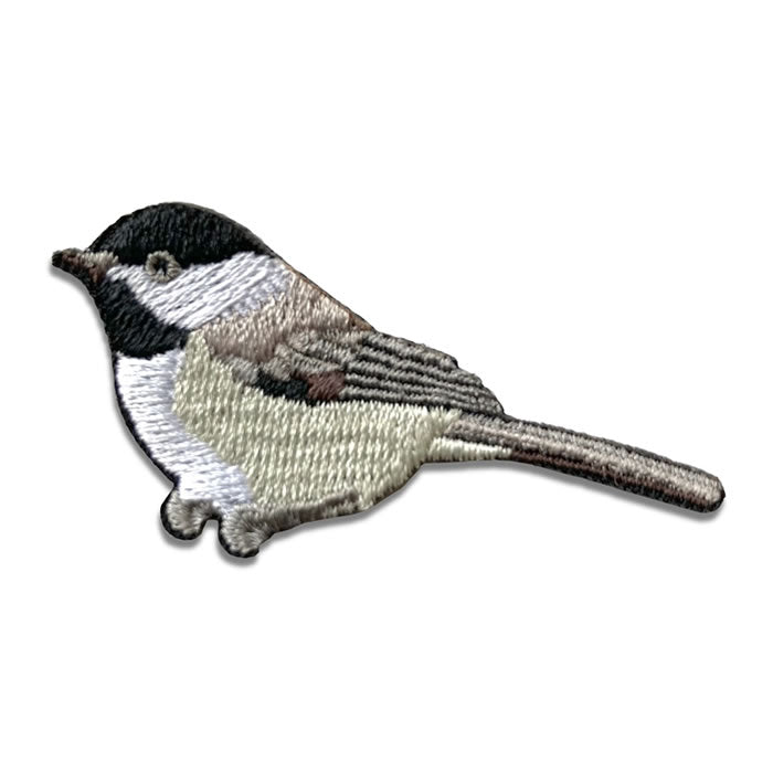 Bird Collective Black Capped Chickadee Iron-On Patch - Embroidered Wildlife Applique for Jackets, Hats & Backpacks - Perfect for Nature Lovers & Outdoor Enthusiasts