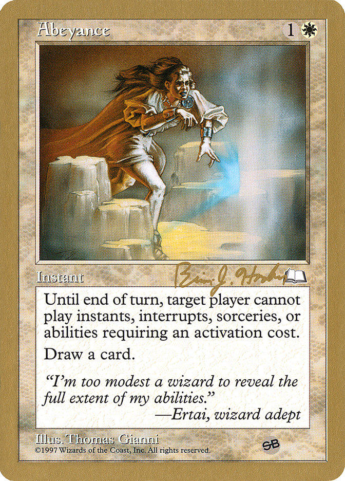 Abeyance (Brian Hacker) - 1998 World Championship Decks Magic: The Gathering Card - SB Version - Collectible Trading Card Game for MTG Players & Collectors - Perfect for Tournaments, Deck Building & Nostalgic Gaming