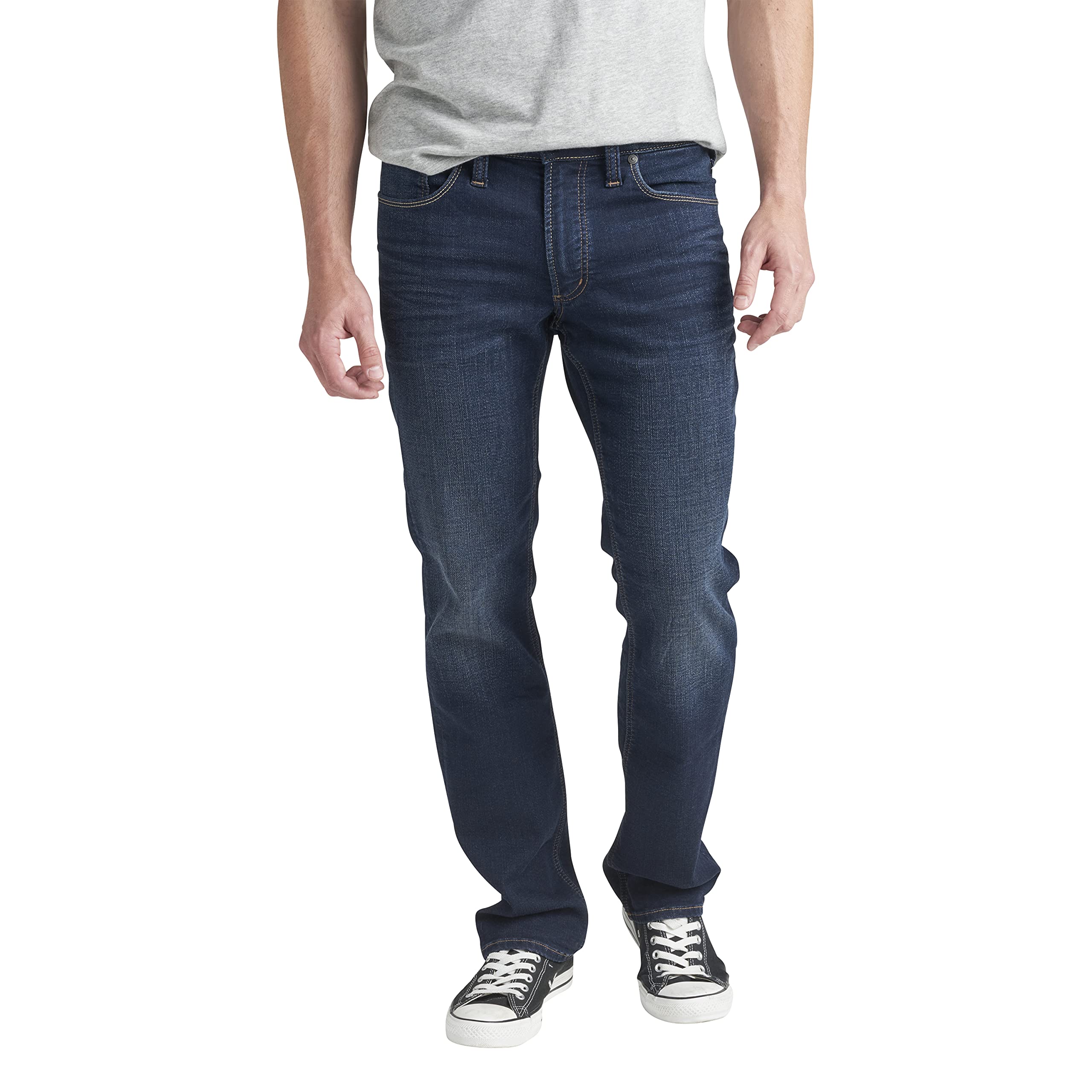 Silver Jeans Co. Men's Allan Slim Fit Straight Leg Jeans - Classic Denim Pants for Casual Wear & Everyday Style | Perfect for Work, Dating & Weekend Outfits