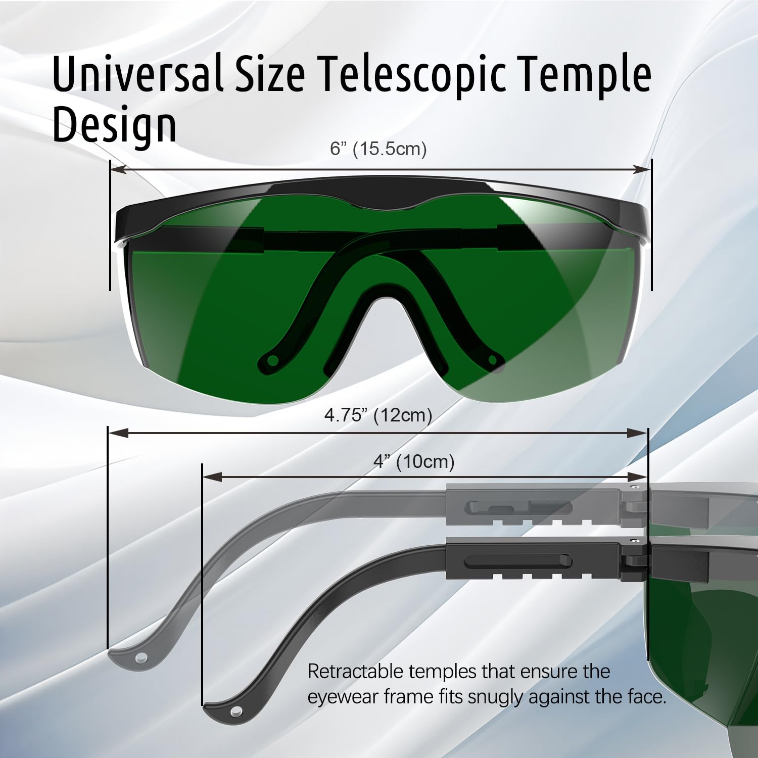 IPL Safety Glasses 200-2000nm - Laser Eye Protection Goggles with Anti-Fog & UV400 Filter, 2.5mm Thickened OD4+ Lens for Hair Removal, Tanning - Perfect for Home IPL Devices and Professional Salon Use