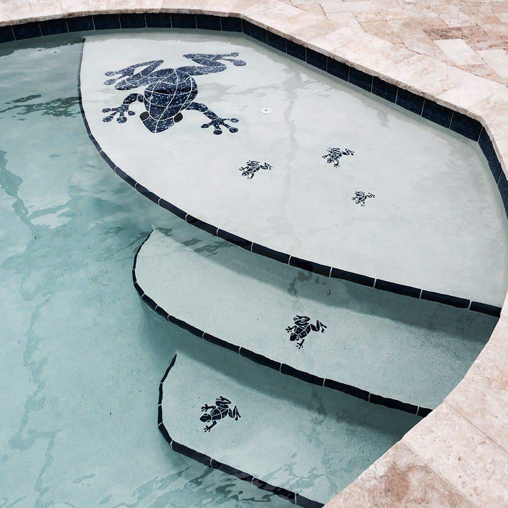 Small Frog Ceramic Swimming Pool Mosaic Tile - 6 Inch Olive Green Decorative Tile for Pools, Bathrooms & Outdoor Decor
