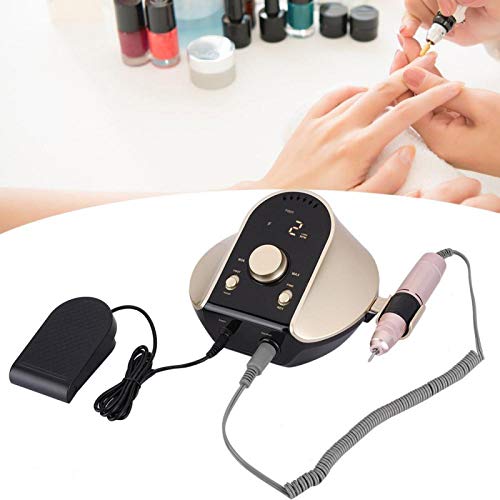 Professional 35000 RPM Electric Nail Drill Machine with LED Display - Manicure & Pedicure Tool for Acrylic, Gel Nails, Polish Removal & Nail Art - Gold (US) | Perfect for Salon, Home Use & DIY Nail Care