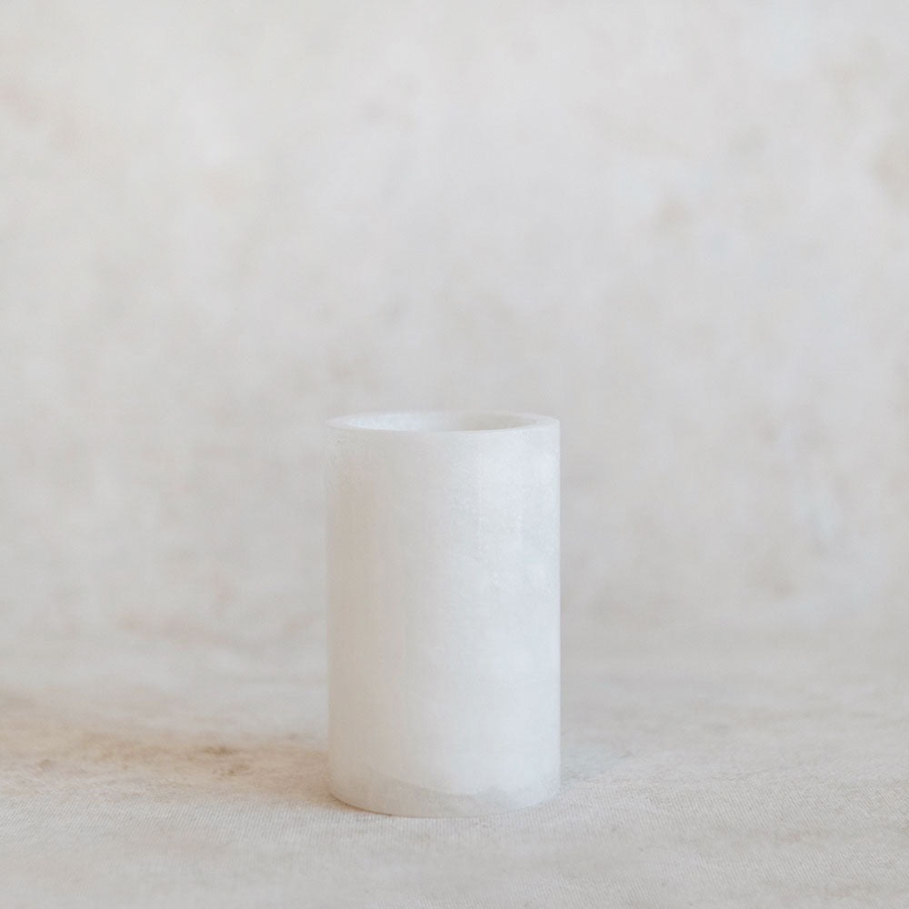 Elegant Alabaster Vessel - Slim White Stone Decorative Bowl for Home Decor | Perfect for Centerpieces, Tabletop Displays & Luxury Gift Giving