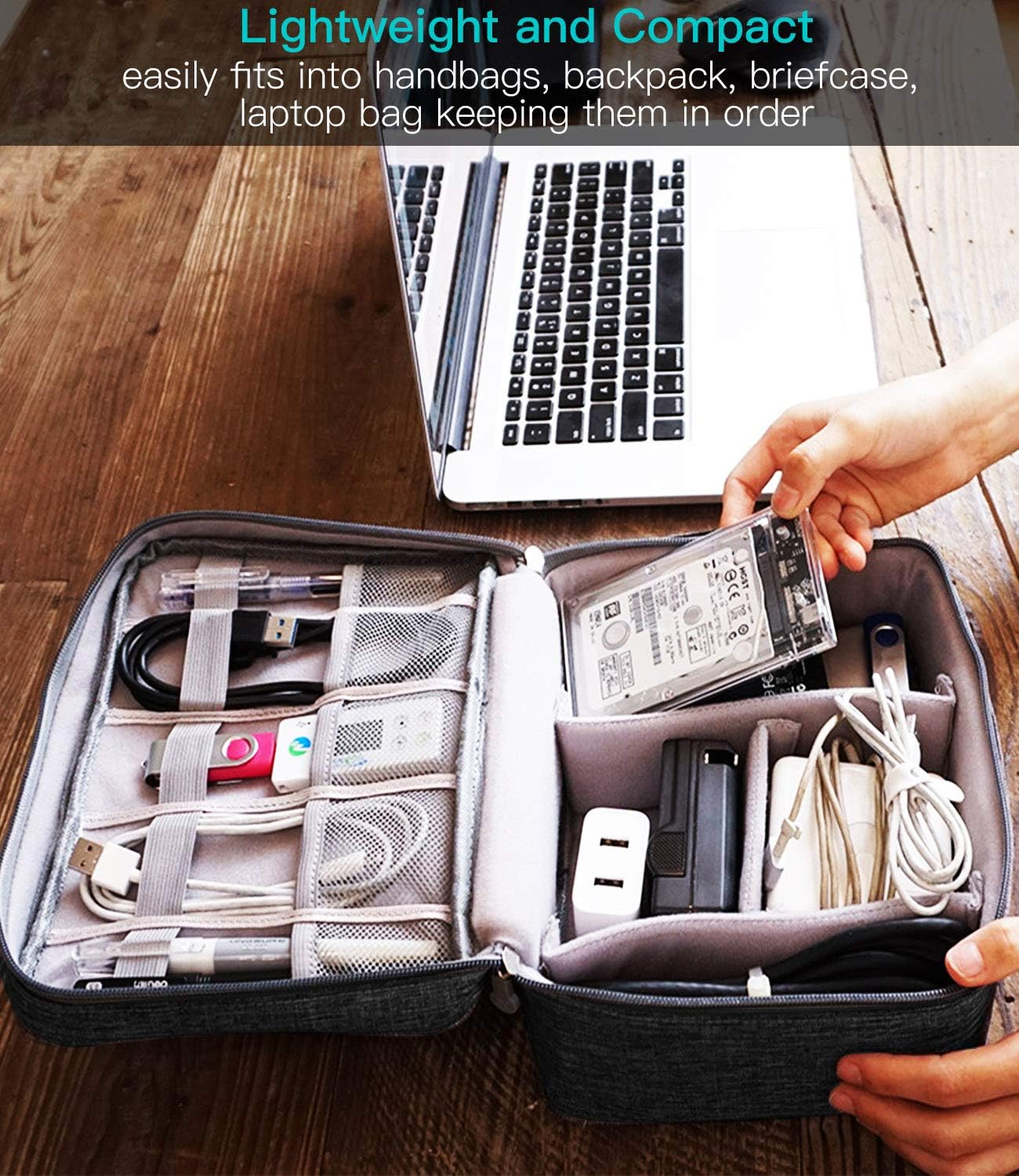 Travel Cable Organizer Bag - Universal Electronics Accessories Case for Chargers & Power Banks | Perfect for Business Trips & Daily Commute