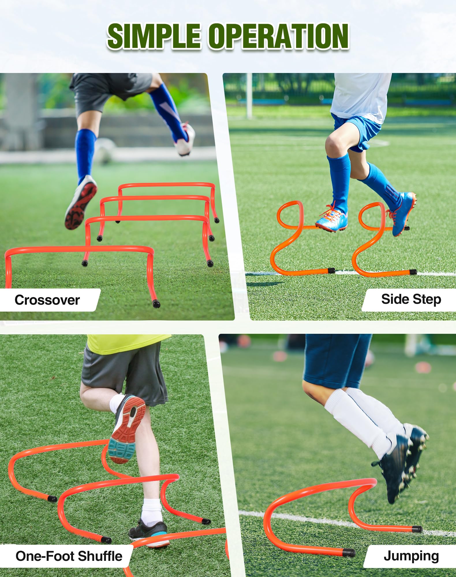 Lineslife Agility Ladder & Speed Training Set - Professional Agility Hurdles, Disc Cones & Soccer Training Equipment for Youth & Adults - Perfect for Football, Soccer, Track & Field Drills at Home or Gym