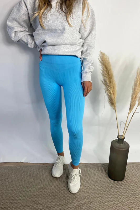 Premium High-Waist Ribbed Leggings for Women - Stretchy Yoga Pants with Tummy Control - Multiple Colors - Perfect for Workouts, Yoga & Everyday Wear