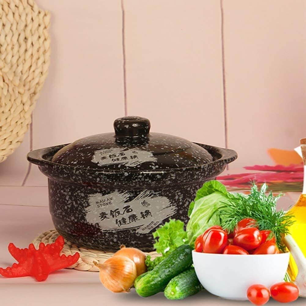 Snowflake Black Ceramic Casserole Dish - 800ml Heat-Resistant Cocotte for Open Flame & Dry Burning - Perfect for Stewing, Braising & Slow Cooking - Ideal for Home Kitchen & Camping Use