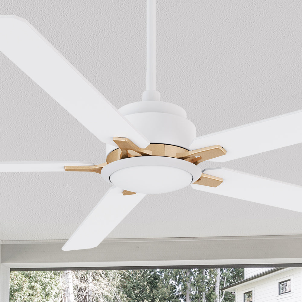 Kyra 60 Inch Modern Ceiling Fan with LED Light & Remote Control - Energy Efficient Indoor Cooling for Living Room, Bedroom, and Office Spaces