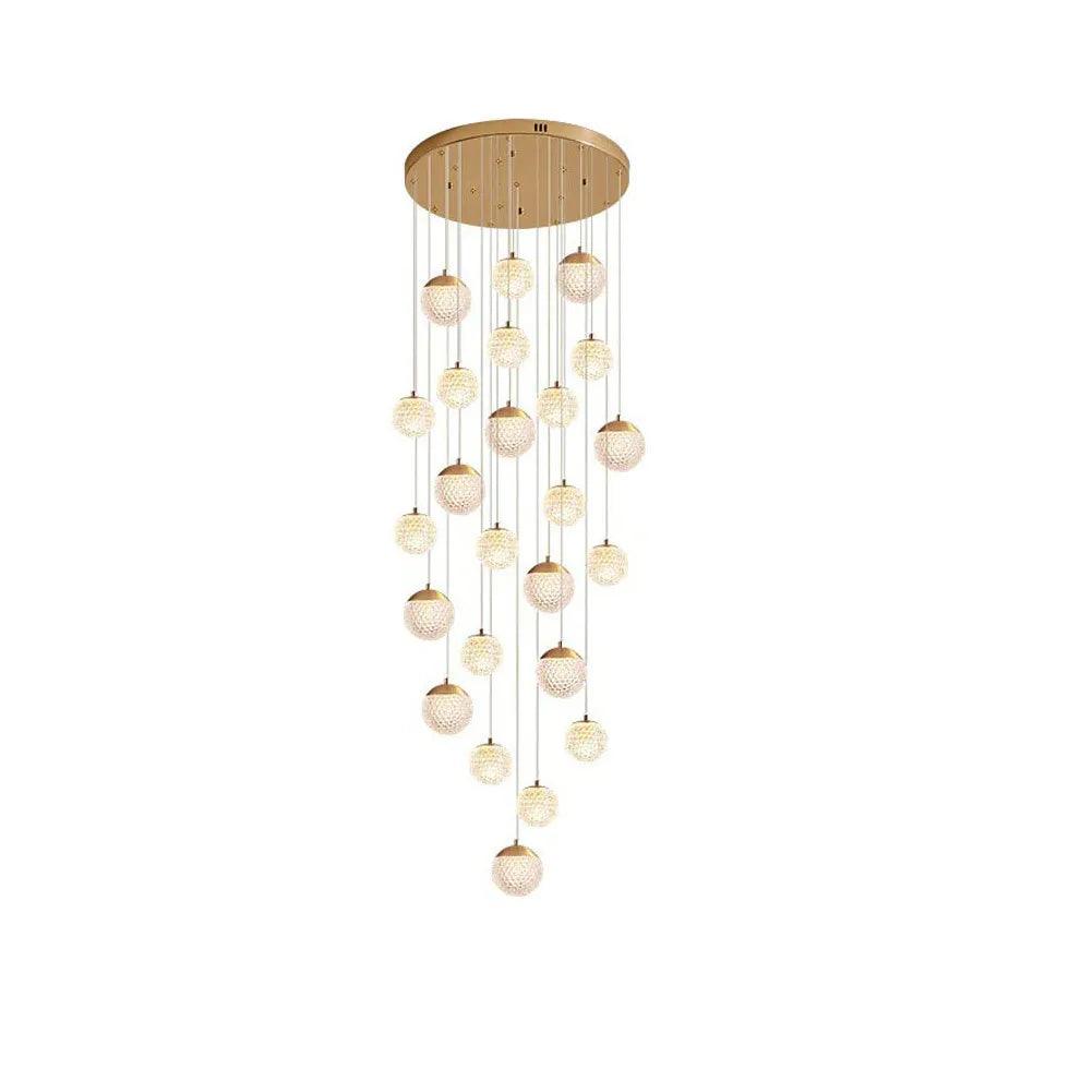 Modern Spherical Multi-Head Crystal Chandelier - Luxury Hallway Pendant Light Fixture for Foyer, Dining Room & Staircase Lighting
